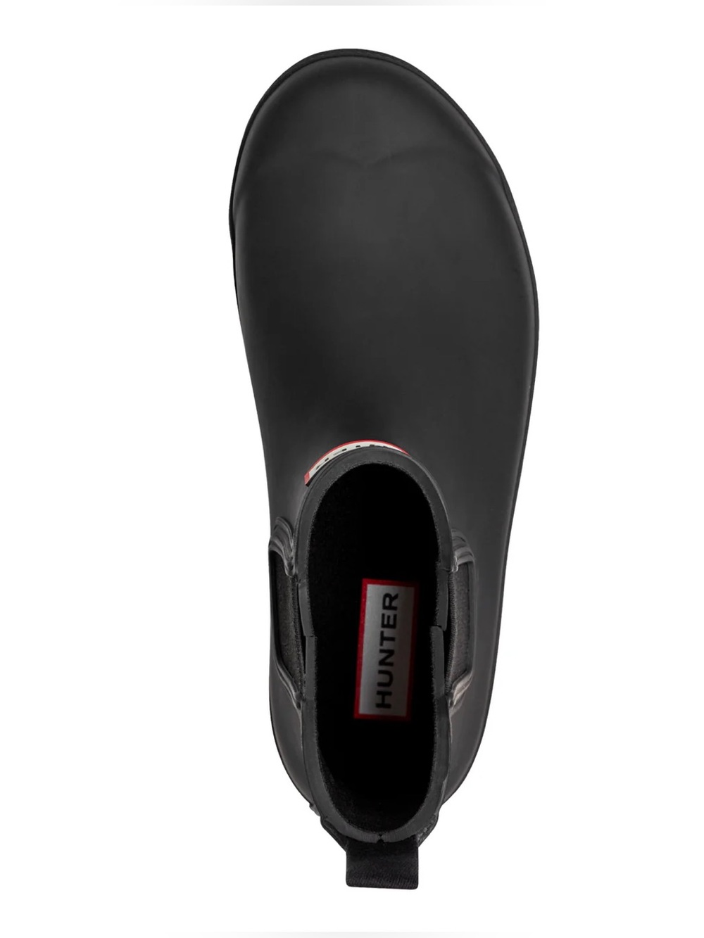 Women’s Hunter Black Low Chelsea Rain Boots with Red Logo - Picture 3 of 8